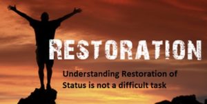 Restoration of Status